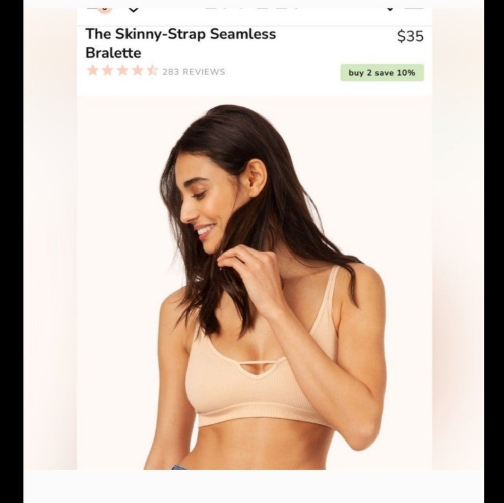 2 Lively Skinny-strap seamless bralettes.